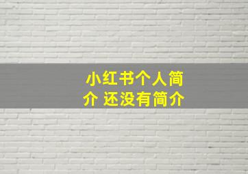 小红书个人简介 还没有简介